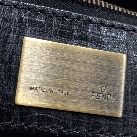 Fendi Zucca Etniko Shoulder Bag in Black Canvas - Picture 6 of 8